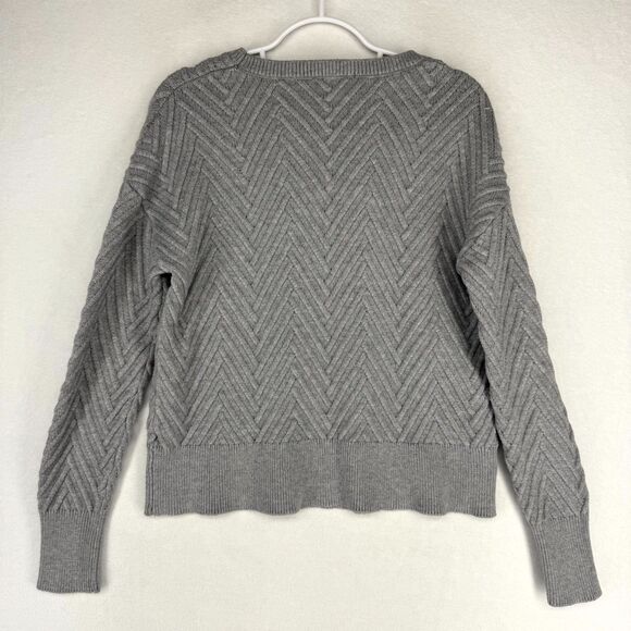 Truth by Republic Gray Argyle Pattern Sweater Womens Size M - Picture 3 of 10